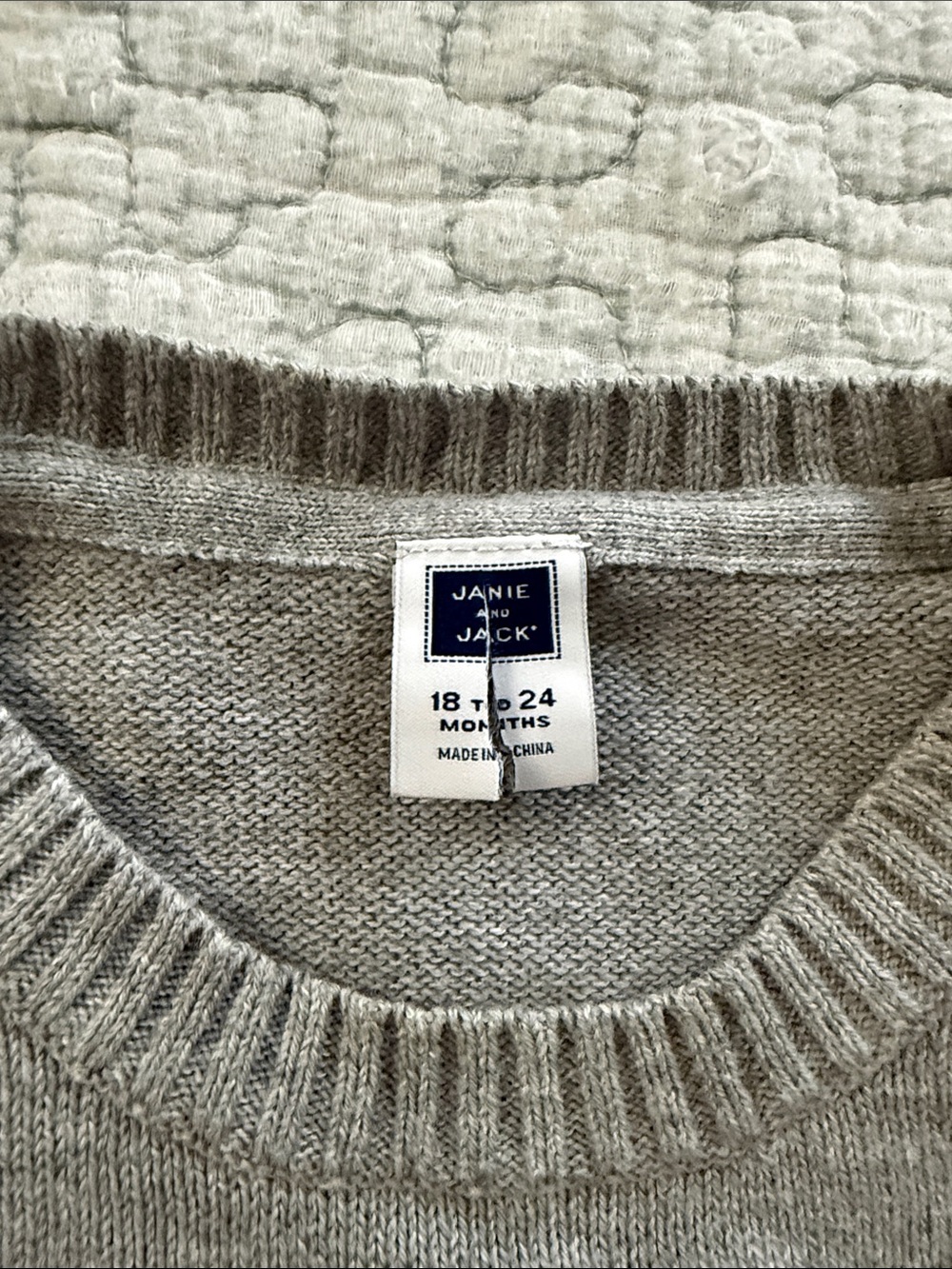 Janie & Jack Boys Grey Bulldog Crewneck Sweater - Picture 3 of 5